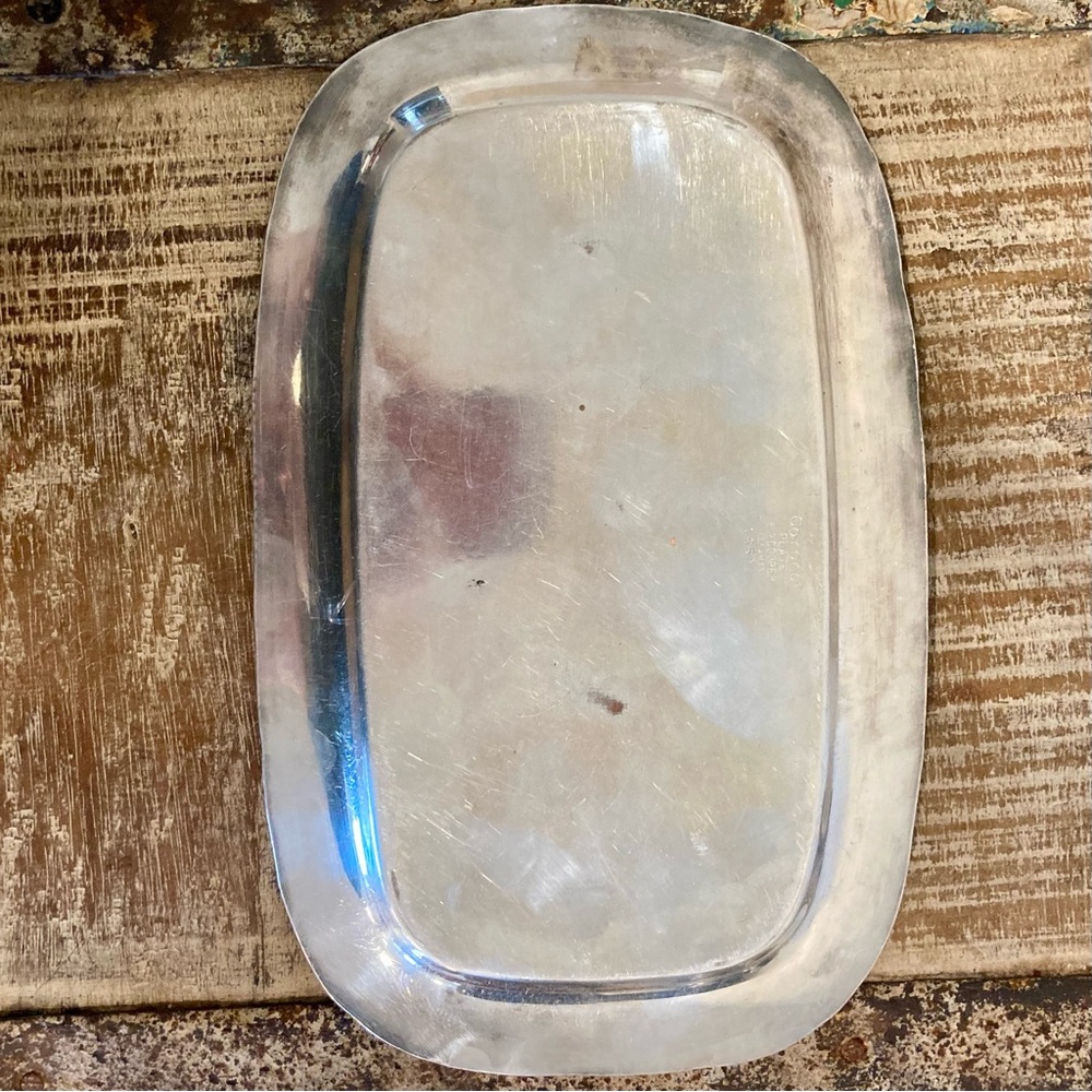Vintage Silverplate on Copper Small Tray Coronet England E.P. Cottagecore Decor - Picture 7 of 11